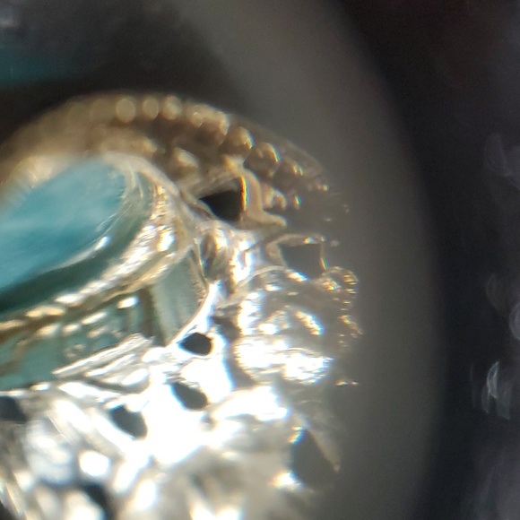 Sterling Silver 925 Larimar Filigree Ring - Picture 11 of 16
